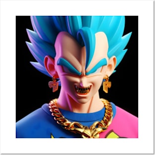 Gogeta Blue drip Posters and Art